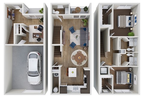 Floor plan for 2 beds, 2.5 baths, 1459 sqft